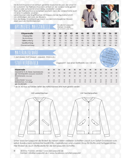 Jacke "BLOUSON.jacke" Gr. 32-58  by leni pepunkt, Papierschnittmuster