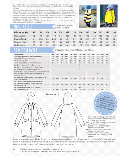 Regenmantel "Friesen.liebe4kids" Gr. 92-164  by leni pepunkt, Papierschnittmuster