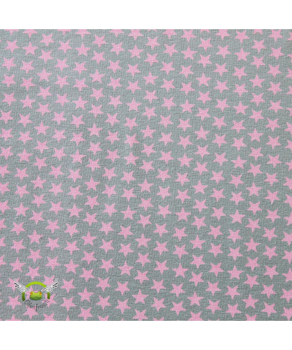 0,1m Jersey "Sterne" pastell grau-rosa