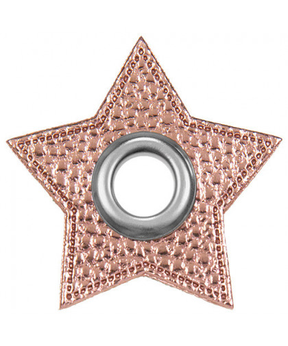 Ösen Patches für Kordeln - Sterne - rosa metallic (749)
