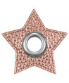 Ösen Patches für Kordeln - Sterne - rosa metallic (749)