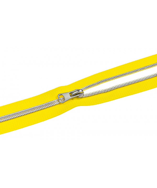 0,1m Endlos-Reißverschluss gelb-silber metallisierend