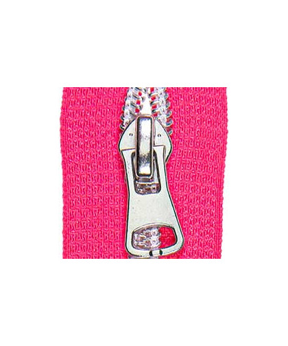 0,1m Endlos-Reißverschluss pink-silber metallisierend