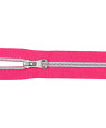0,1m Endlos-Reißverschluss pink-silber metallisierend