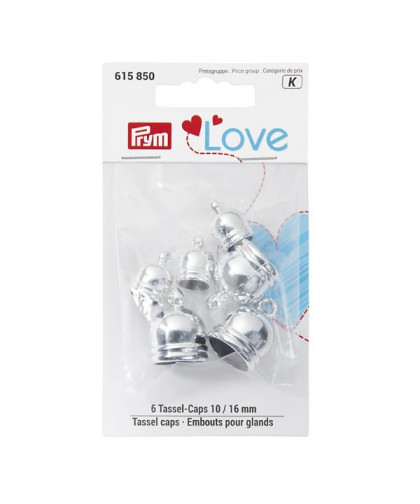 PRYM Love Tassel-Caps 10/16mm - silber