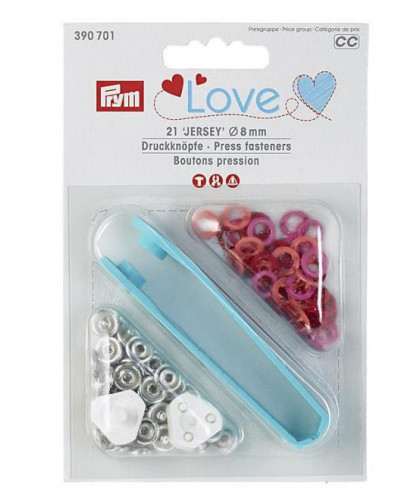 PRYM Love Druckknöpfe "Jersey" rot/pink/lachs