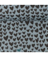 0,1m Sweat "Mini Forest" Herzen blau-anthrazit by Swafing