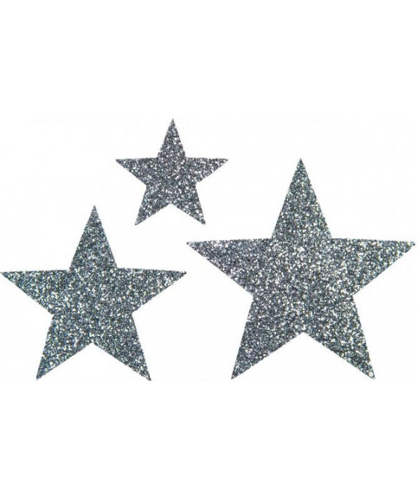 Applikation "Stern" Glitter silber