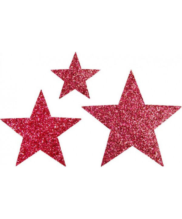 Applikation "Stern" Glitter pink