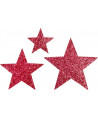 Applikation "Stern" Glitter pink