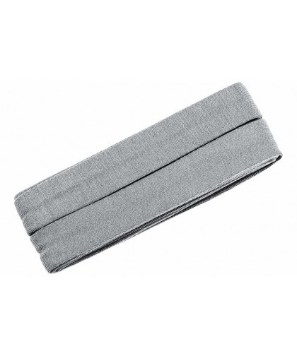 3m Jersey Schrägband uni 20mm - oaki doki - hellgrau meliert (065)