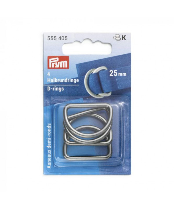 PRYM Halbrundringe / D-Ringe 25mm gunmetal