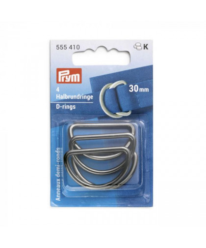 PRYM Halbrundringe / D-Ringe 30mm gunmetal