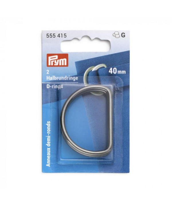 PRYM Halbrundringe / D-Ringe 40mm gunmetal