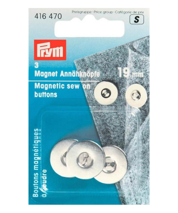 Prym Magnet-Annähknöpfe 19mm silber