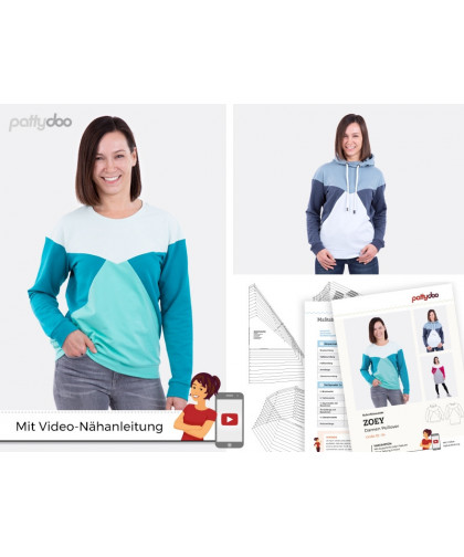 Colourblock-Pullover "Zoey" by pattydoo, Papierschnittmuster