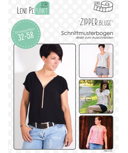 Bluse "ZIPPER.bluse" Gr. 32-58 by leni pepunkt, Papierschnittmuster