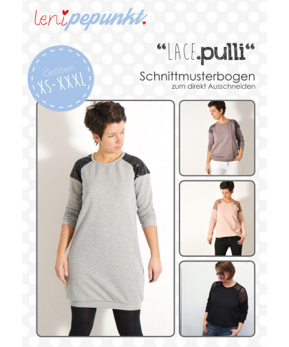 Pullover "LACE.pulli" Gr. XS-XXXL  by leni pepunkt, Papierschnittmuster