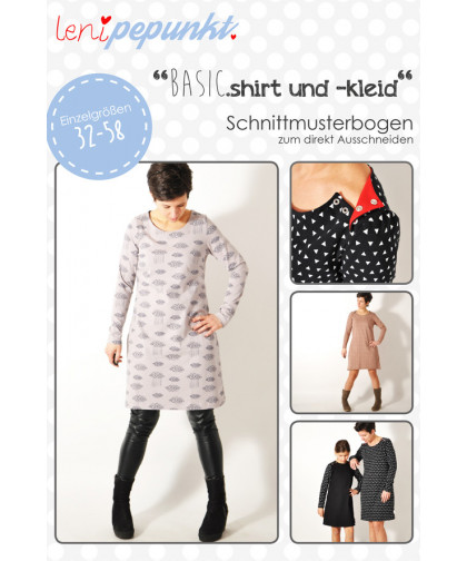 "BASIC.shirt/-kleid" Gr. 32-58 by leni pepunkt, Papierschnittmuster