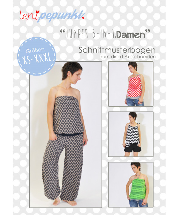 Jumper "JUMPER.3in1Damen" Gr. XS-XXXL  by leni pepunkt, Papierschnittmuster