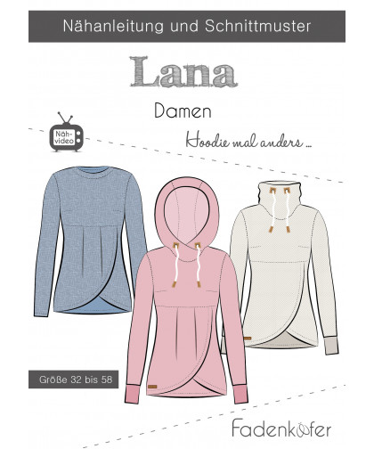 Hoodie "Lana" by Fadenkäfer, Papierschnittmuster