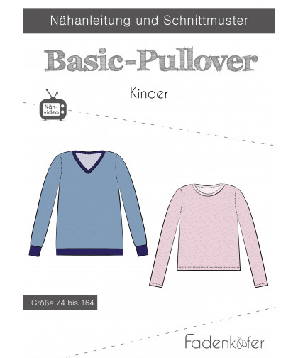 Pulli "Basicpullover" Kids by Fadenkäfer, Papierschnittmuster