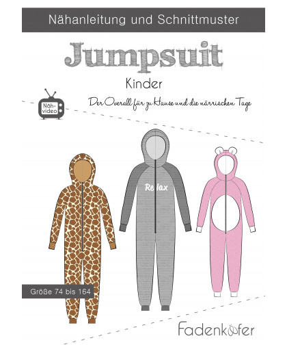 Kuscheliger "Jumpsuit" by Fadenkäfer, Papierschnittmuster